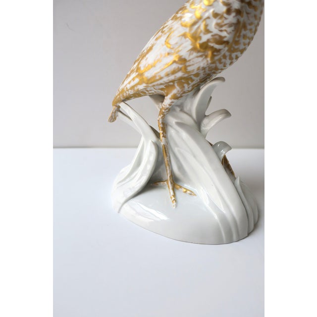 Porcelain Heron Bird Sculpture Decorative Object For Sale - Image 9 of 10
