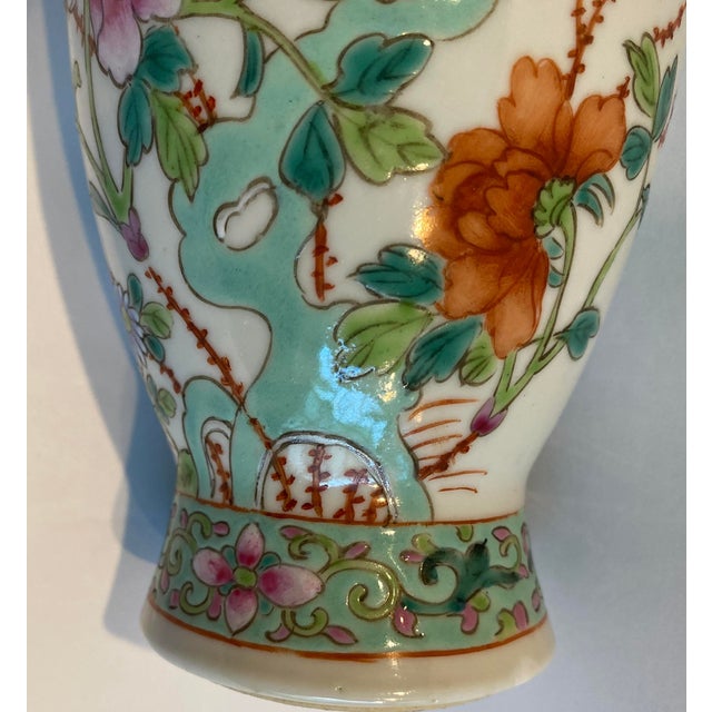 Ceramic Antique Chinese Famille Verte Porcelain Vase For Sale - Image 7 of 10