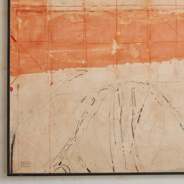 Sinopia di un Sottosera di Agosto' Coral Abstract Mixed Media Painting For Sale - Image 4 of 9