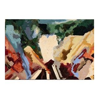 Abstract Acrylic on Canvas, Mid 20th Century For Sale