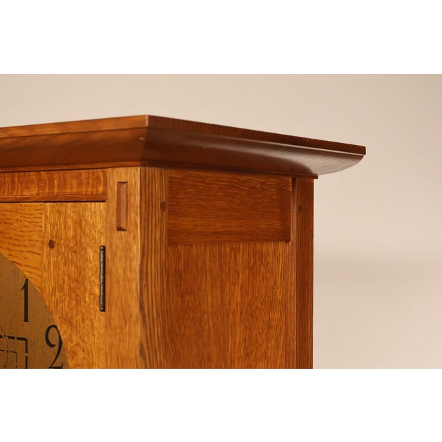 Stickley Mission Collection Oak Tall Case Clock For Sale - Image 14 of 18