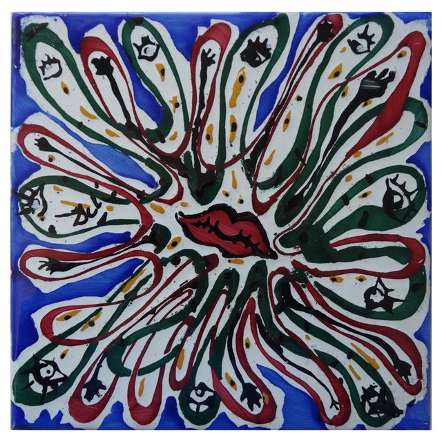 Original Ceramic of Mouth with a Thousand Eyes after Salvador Dali, 1954 For Sale