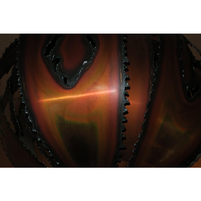 Brutalist Torch Cut Copper Pendant Light, 1970s For Sale - Image 12 of 14