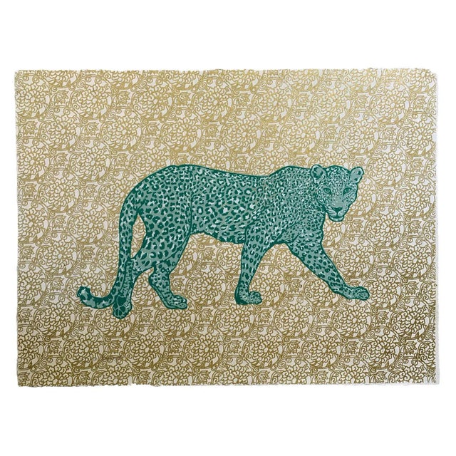 Illustration Leopard on the Prowl, Original Silkscreen, Unframed For Sale - Image 3 of 3