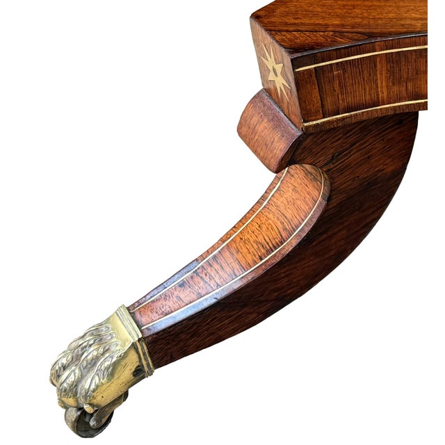Early 19th Century Small Regency Circular Rosewood and Brass Inlaid Centre Table, 1825 For Sale - Image 5 of 16