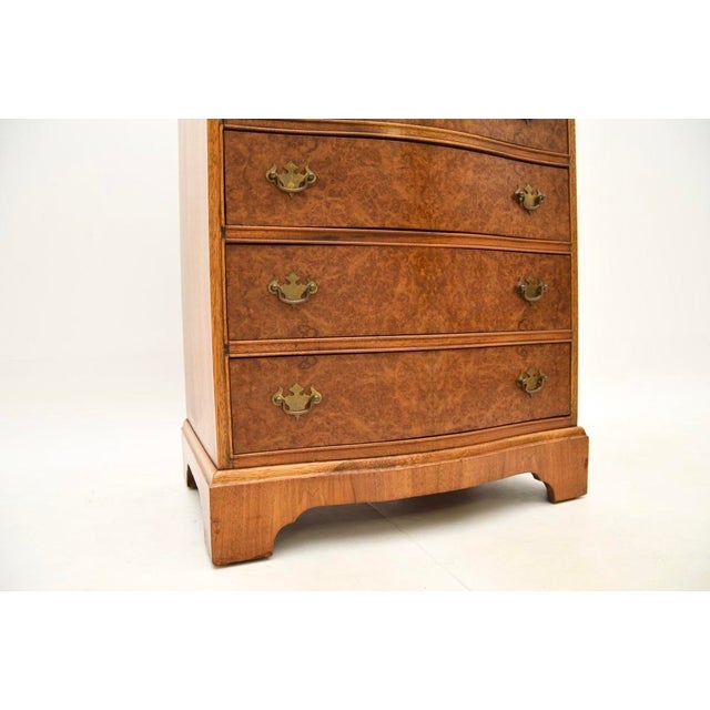 Burr Walnut Serpentine Chest of Drawers, 1930s For Sale - Image 9 of 10