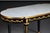 Metal 1960s Designer Couch Table in Louis XVI Black, White Marble For Sale - Image 7 of 10
