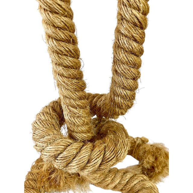 Vintage Rope Jute Lamp in the Style of Audoux Minet For Sale - Image 11 of 12