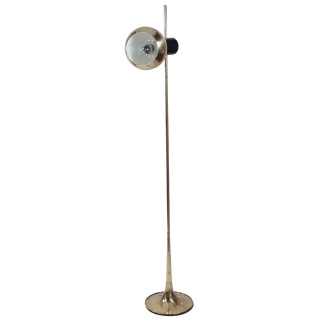 Space Age Italian Gold Brass Magnetic Floor Lamp by Goffredo Reggiani, 1960s For Sale