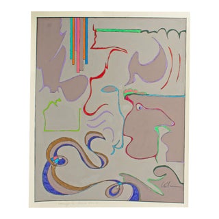 “Homage to Black Hawk” Abstract Mixed Media Painting by Harry Hilson For Sale