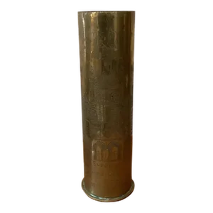 Antique Trench Art Engraved Vase Brass Artillery Shell Berndorf # 099 Dated 15.9.1918