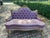1980 French Louis XVI Gilt Purple Damask Settee 1Pc For Sale - Image 6 of 15