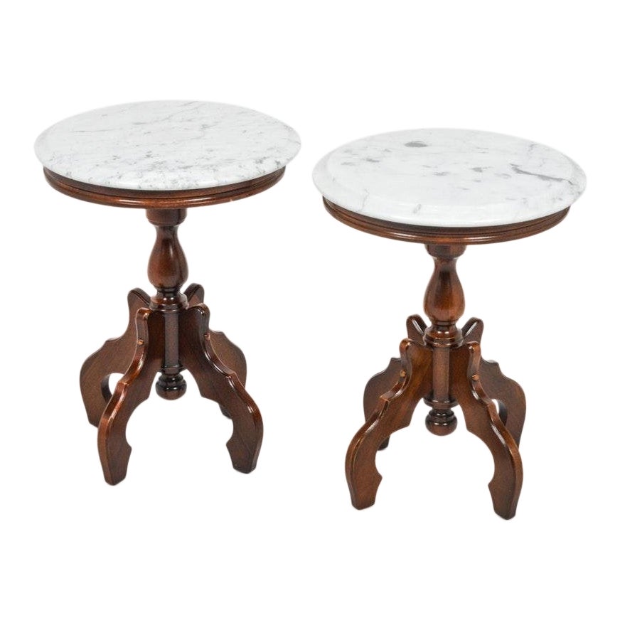 20th Century Italian Marble Top Accent Side Tables A Pair Chairish