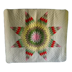 Mid Century American Amish Quilt Large Patchwork Star