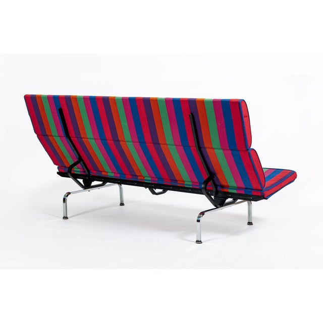 Mid Century Sofa Compact Eames for Herman Miller, Alexander Girard Striped Fabric, 1970s For Sale - Image 9 of 18