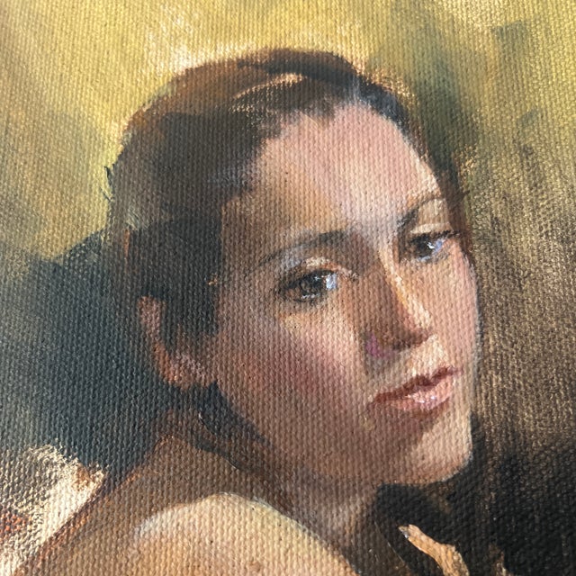 Vintage Soviet-Era Portrait of a Lady “Tanya” by A. Zuyev, Made in 1981 For Sale In Washington DC - Image 6 of 12