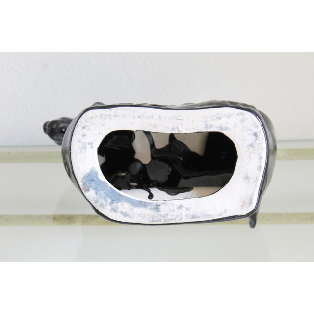 Vintage Mid-Century Modern Black Glazed Ceramic Panther Tv Lamp Sculpture, Made in Usa, Circa 1950s For Sale - Image 11 of 11