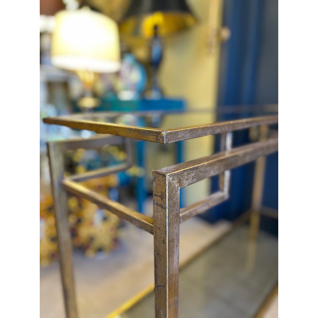 Console in Gilded Brass by Guy Lefèvre for Maison Jansen, 1970s For Sale - Image 3 of 10