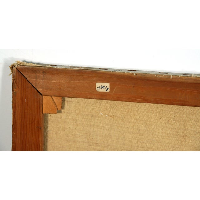 Textile 1960's Abstract Expressionist Horse & Rider Acrylic Canvas Painting For Sale - Image 7 of 8