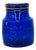 1970s Vintage Italian Cobalt Blue Glass Cookie Jar For Sale