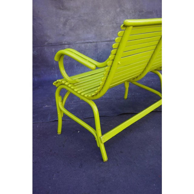 Early 20th Century Florescent Green Thonet-Style Bentwood Bench For Sale - Image 9 of 10