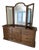 1970s Ethan Allen French Provincial Maple 12-Drawer Bedroom Dresser and Mirror For Sale