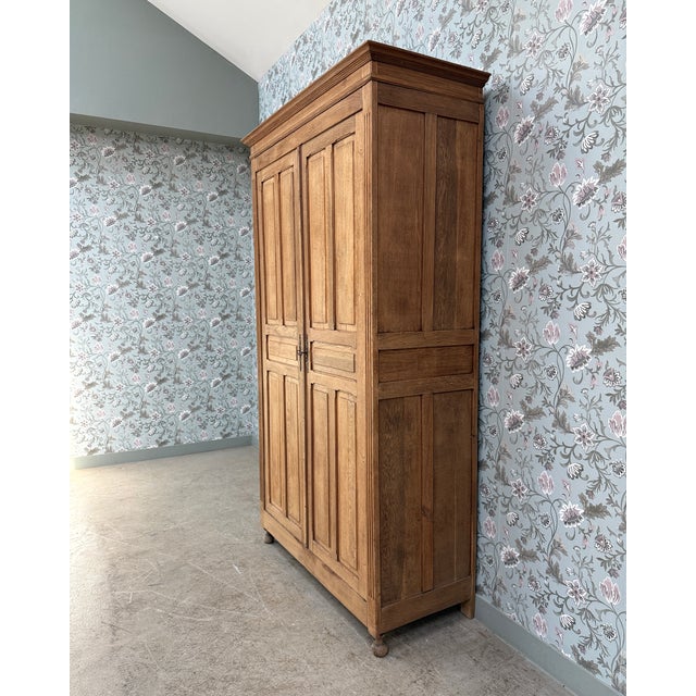 Large Antique Oak Wardrobe, 1890s For Sale - Image 10 of 12