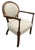Art Deco Walnut Spoonback Open Frame Armchair with Cream Damask Upholstery For Sale - Image 9 of 11
