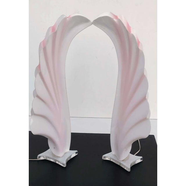 Mid-Century Modern 1970s Rougier Acrylic Table Lamps - a Pair For Sale - Image 3 of 8