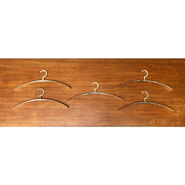 Mid-Century Modern Hollywood Regency Style Brass Coat Hanger, 1960s, Set of 5 For Sale - Image 6 of 18