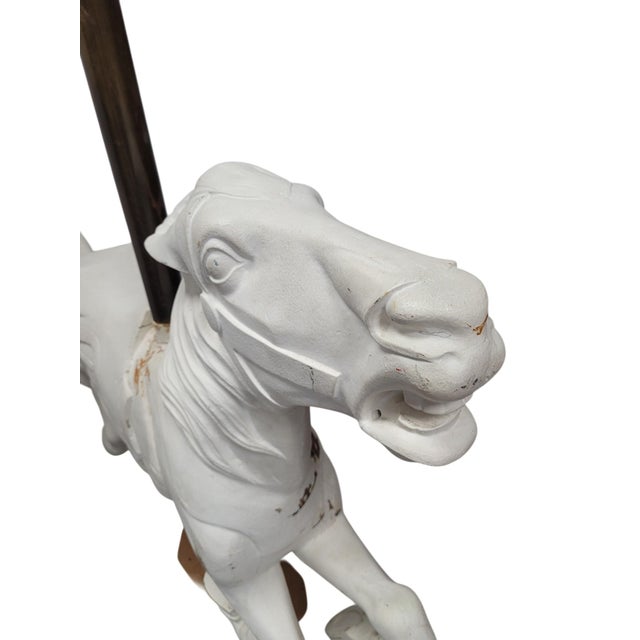 Folk Art Rare Solid Tiger Oak Carousel Prancer, "Philadelphia School Folk Art Horse" For Sale - Image 3 of 16