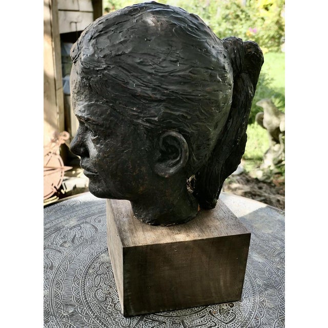 1960s Bust of a Girl with a Ponytail, 1960s, Terracotta For Sale - Image 5 of 8