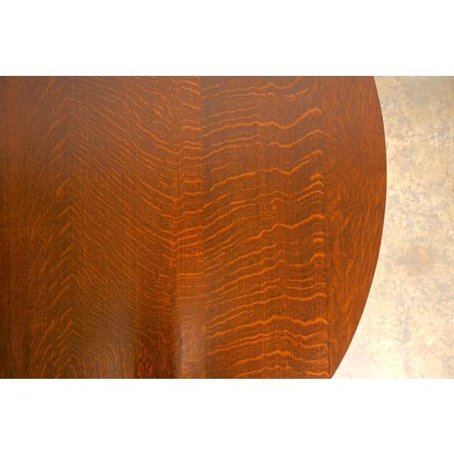 L. & J. G. Stickley Antique Mission Oak Arts & Crafts Extension Dining Table | Newly Refinished For Sale - Image 12 of 17