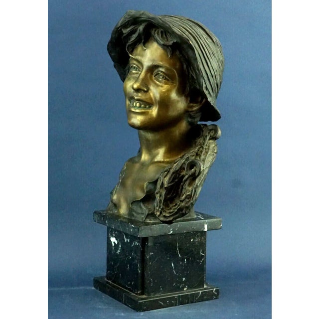 Bronze Bust Sculpture of a Young Fisherman by Vincenzo Cinque, Italy For Sale - Image 3 of 18