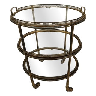 Vintage Gold Brass Trolley, 1950s For Sale