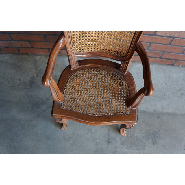 French Provincial Miniature French Style Cane Arm Chair For Sale - Image 3 of 7