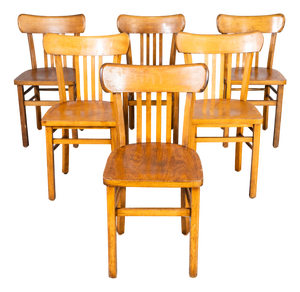 Vintage Honey Oak and Bentwood Chairs from Luterma, 1950s, Set of 6