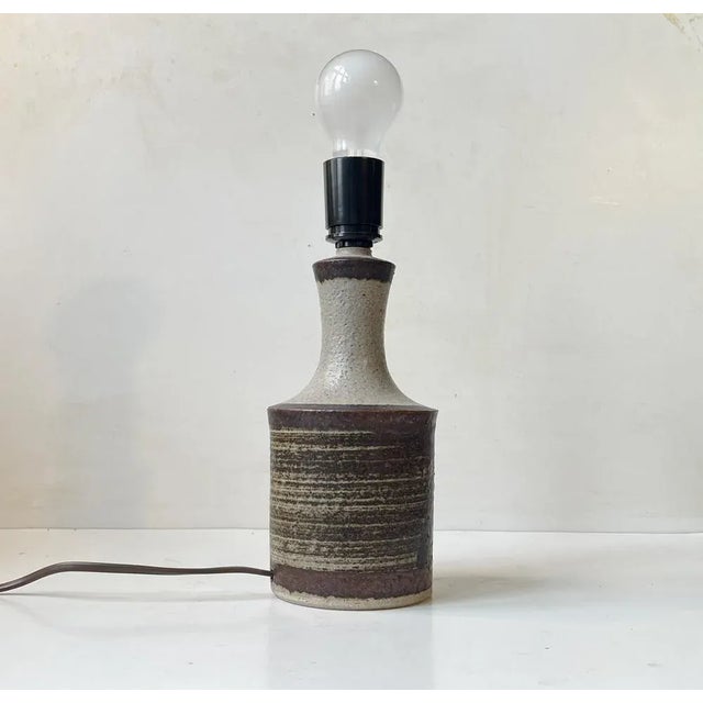 1970s Danish Modern Glazed Stoneware Table Lamp from Axella Stoneware, 1970s For Sale - Image 5 of 9