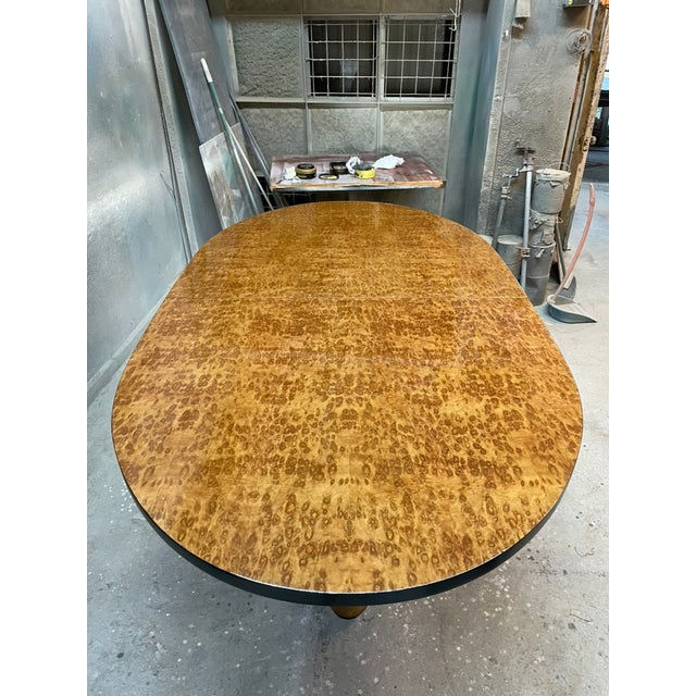 Exceptional Exotic Burl Wood Race Track Oval Dining or Conference Table For Sale - Image 4 of 16