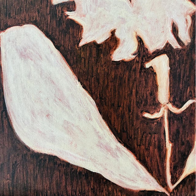 Figurative Original Carnation Flower Painting in Gold Bamboo Frame, Oil on Canvas, 11" X 14" by Tatiana Duperault For Sale - Image 3 of 4