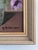 This original vintage oil painting from the 1960s, shows a full bouquet of pink, white and purple flowers in a pale blue-...