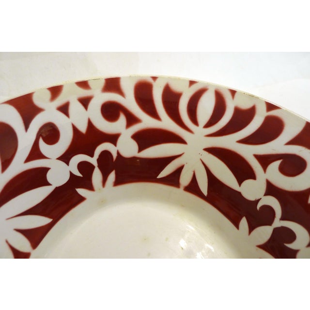Salad Bowl with Stylized Floral Stencil Decoration by Digoin Sarreguemines, 1950s For Sale - Image 11 of 12