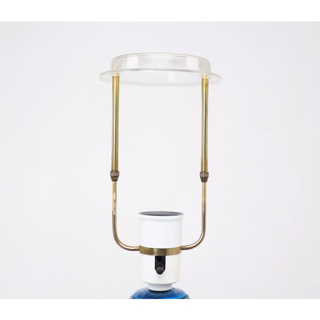 1960s Blue Ceramic Table Lamp by Nils Kähler for Kähler, 1960s For Sale - Image 5 of 12