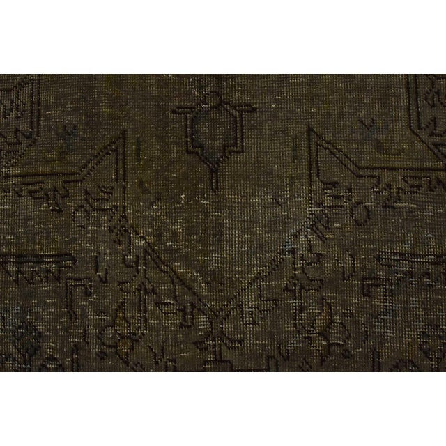 Tabriz Rug 10′ X 12’7” Gray Wool Vintage Overdyed Hand-Knotted Oriental Carpet For Sale - Image 11 of 15