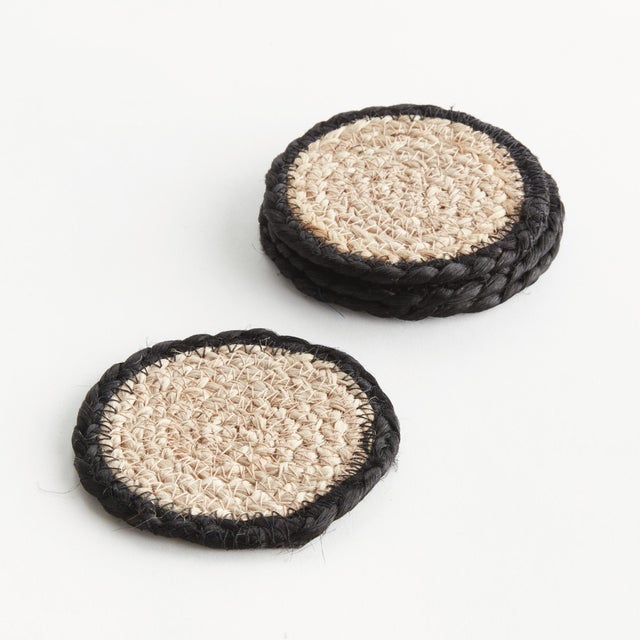 Boho Chic Jute Coasters, Set Of 4 For Sale - Image 3 of 6