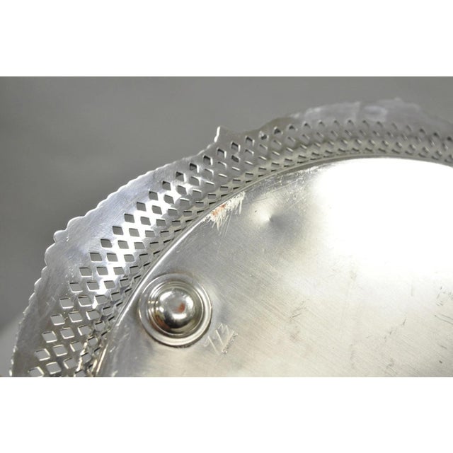 Vintage Barker Ellis English Edwardian Silver Plated Pierced Round Platter Tray For Sale - Image 12 of 14
