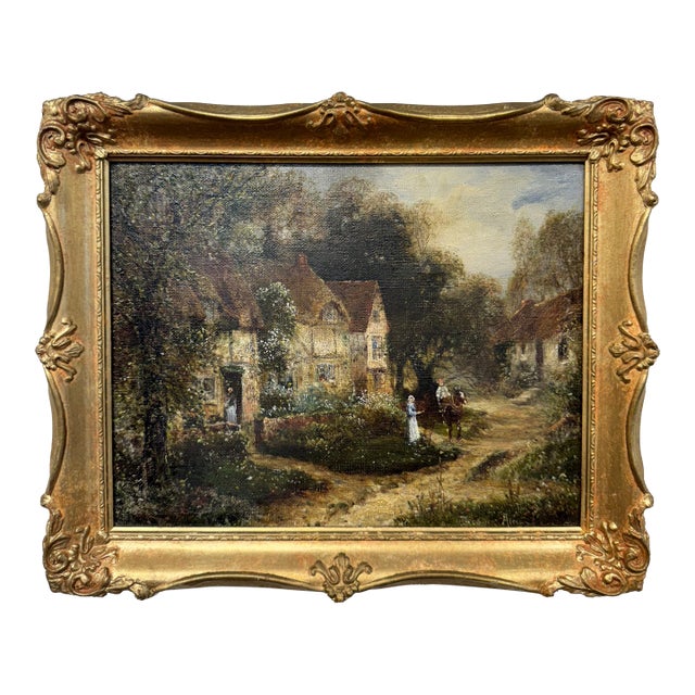 Antique English Oil on Canvas For Sale