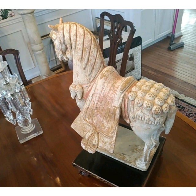 15th Century & Earlier Tang Dynasty Terracotta Pottery Parade Horse, For Sale - Image 5 of 10