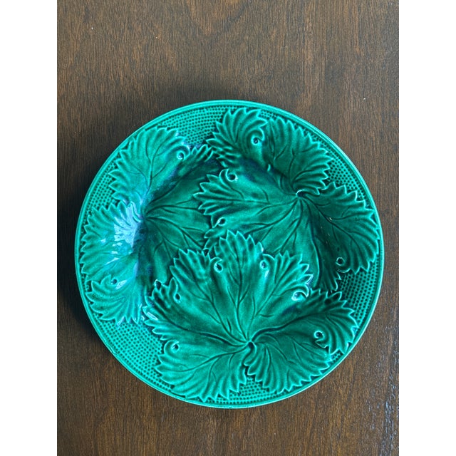 Antique Majolica Green Plates-Set of Four For Sale In Washington DC - Image 6 of 18