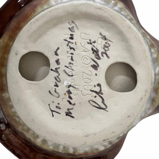 Farmhouse Vintage Art Pottery Catchall, Signed by Artist For Sale - Image 3 of 4